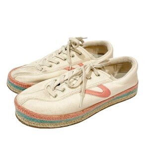 Tretorn Size 9.5 Nylite Plus Espadrille Platform Lace Up Sneaker